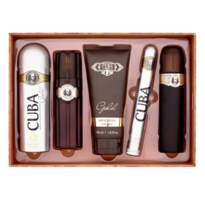 Cuba Paris Cuba Gold Men's Perfume Set EDT 100ml, EDT 35ml, A.Shave 100ml, Deo Spray 200ml & Shower Gel 200ml