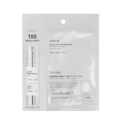 VT Cosmetics Reedle Shot 100 2-Stage Mask Μάσκα Σύσφιξης με Σύμπλεγμα Cica Reedle 1τεμ