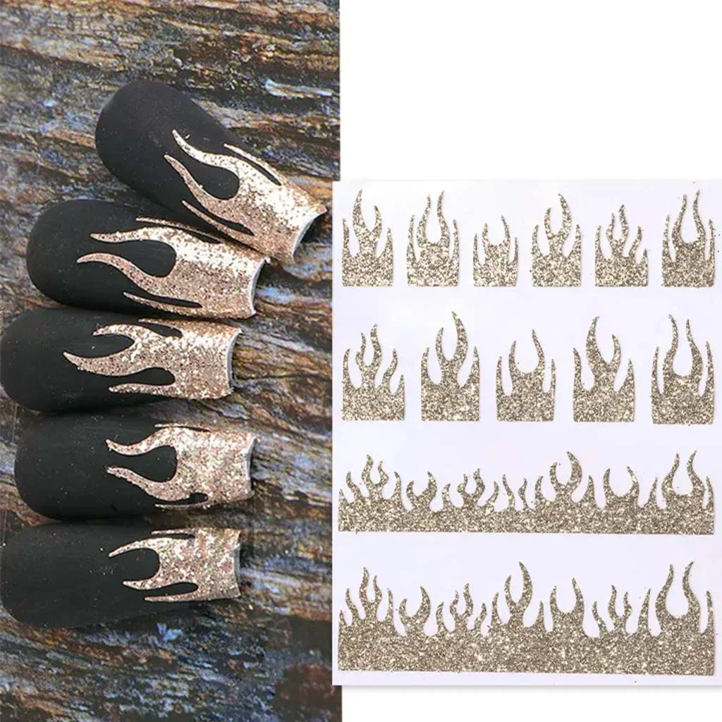 Joyful Nail Stickers Gold Flame Διακοσμητικά Αυτοκόλλητα Νυχιών Χρυσή Φωτιά