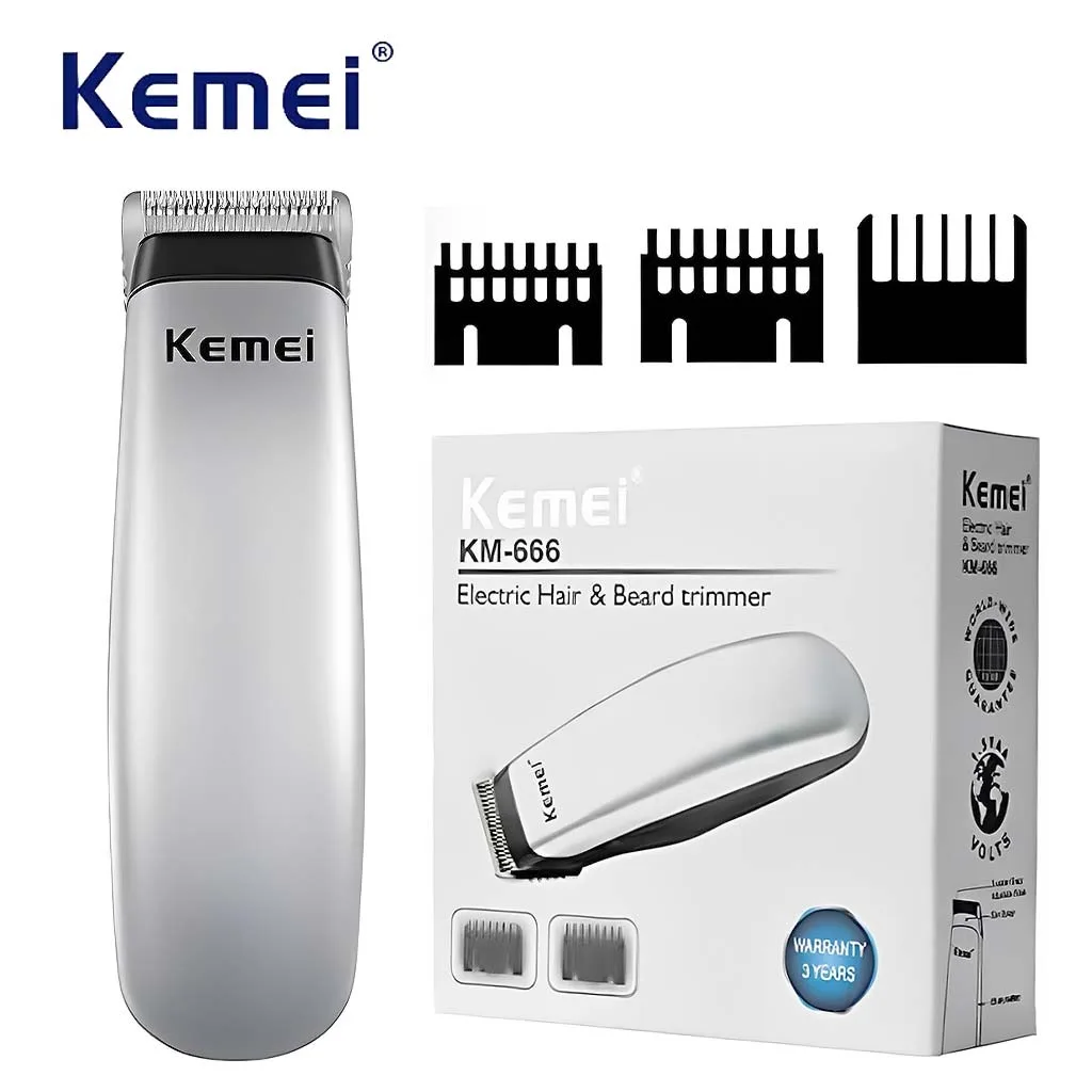 Kemei Electric Hair & Beard Trimmer Κουρευτική Μηχανή KM-666 Silver
