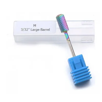 WD Φρέζα Καρβιδίου Διαμόρφωσης για Τροχό Νυχιών σε σχήμα Βαρελάκι 3/32" Large Barrel Μ Πολύχρωμη Ιριδίζουσα