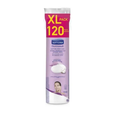 Septona Cotton Pads Δίσκοι Ντεμακιγιάζ Με ραμμένες άκρες 120τμχ