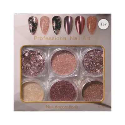 Vicky Nail Διακοσμητική Σκόνη Glitter Νυχιών Μπρονζέ 6 τμχ x 0,8γρ & 6