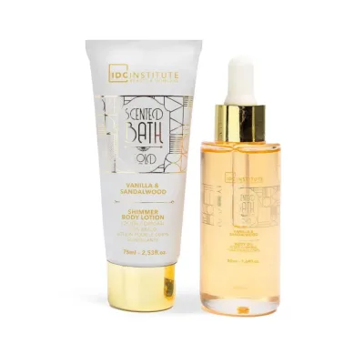 IDC Scented Bath Gold Vanilla & Sandalwood Duo Set Σετ Μπάνιου W11x H15 x D4cm 2pcs