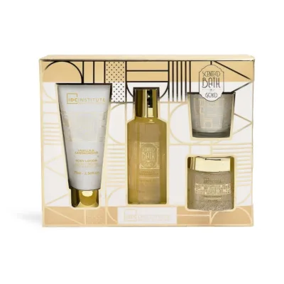 IDC Scented Bath Gold Vanilla & Sandalwood Set Σετ Δώρου - Περιποίησης W19x H15,3 x D4,3cm 4pcs