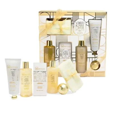 IDC Scented Bath Gold Vanilla & Sandalwood Box Set 6pcs
