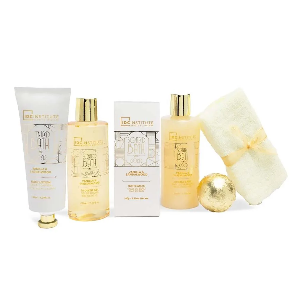 IDC Scented Bath Gold Vanilla & Sandalwood Box Set 6pcs