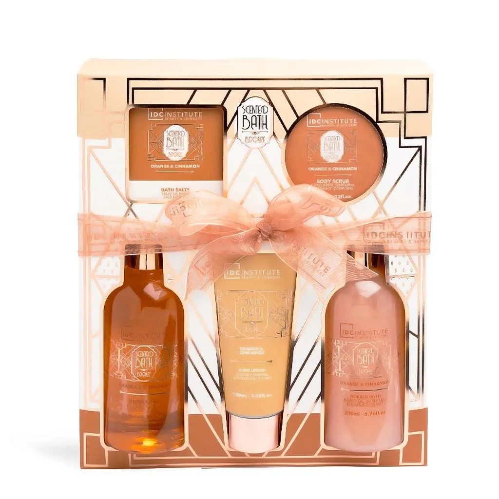 IDC Scented Bath Bronze Set Orange & Cinnamon - Σετ Μπάνιου 21 x 24,5 x 5,5cm 5pcs