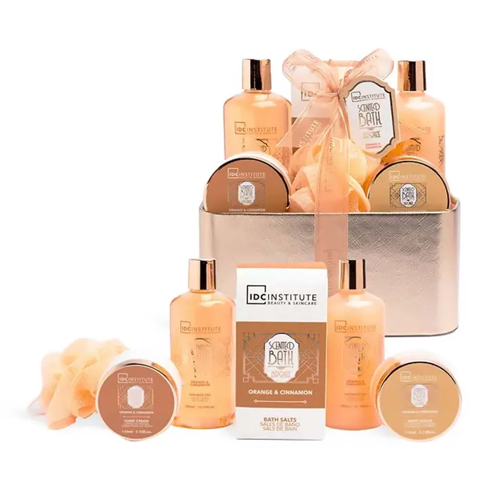IDC Scented Bath Bronze Case Set Orange & Cinnamon - Σετ Μπάνιου 21,5 x 22,5 x 12,5cm 7pcs
