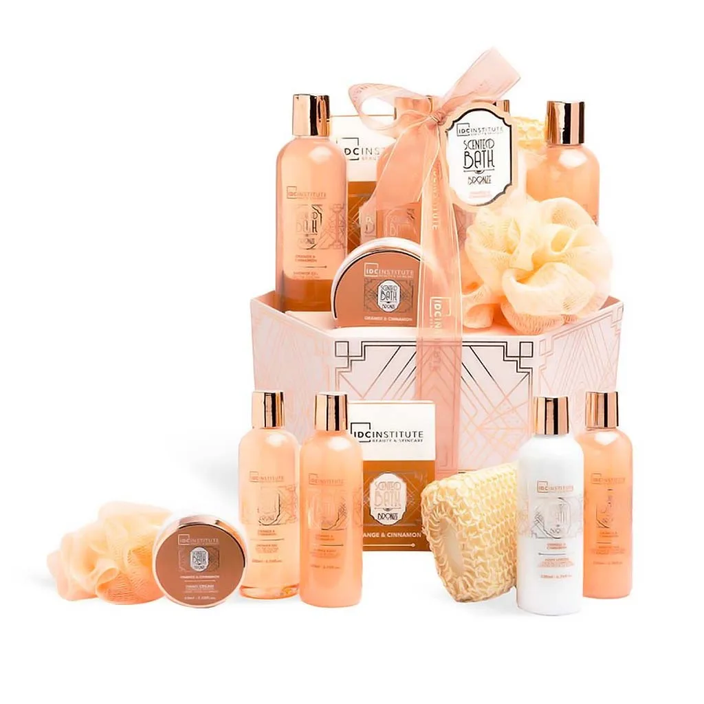 IDC Scented Bath Bronze Box Case Set Orange & Cinnamon - Σετ Μπάνιου 24,5 x 25 x 24,5cm 9pcs