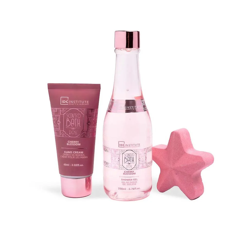 IDC Scented Bath Rose Cherry Blossom Festive Βath Set 3pcs