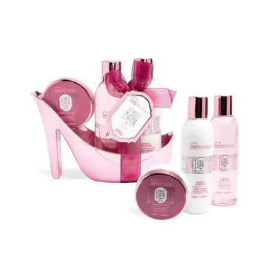 IDC Scented Bath Rose Cherry Blossom High Heel Shoe Set , Σετ Δώρου W19x H16 x D7cm 4pcs