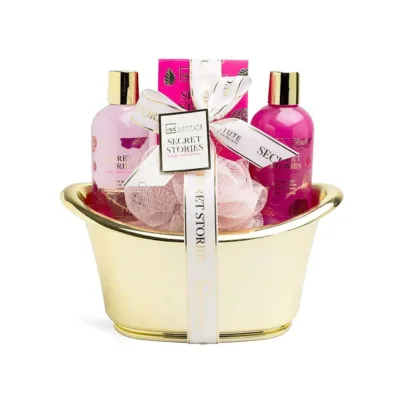 42295 IDC Scented Stories Rose Edition Bathtub Set 5pcs 23 x 23 x 12cm