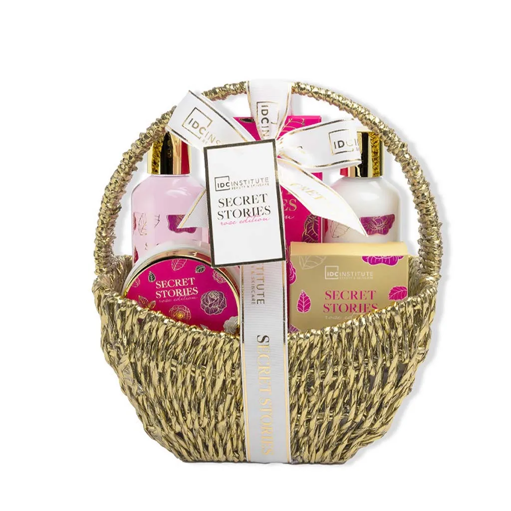 IDC Secret Stories Rose Edition Basket Set Σετ Δώρου - Περιποίησης W19x H23 x D11cm 6pcs