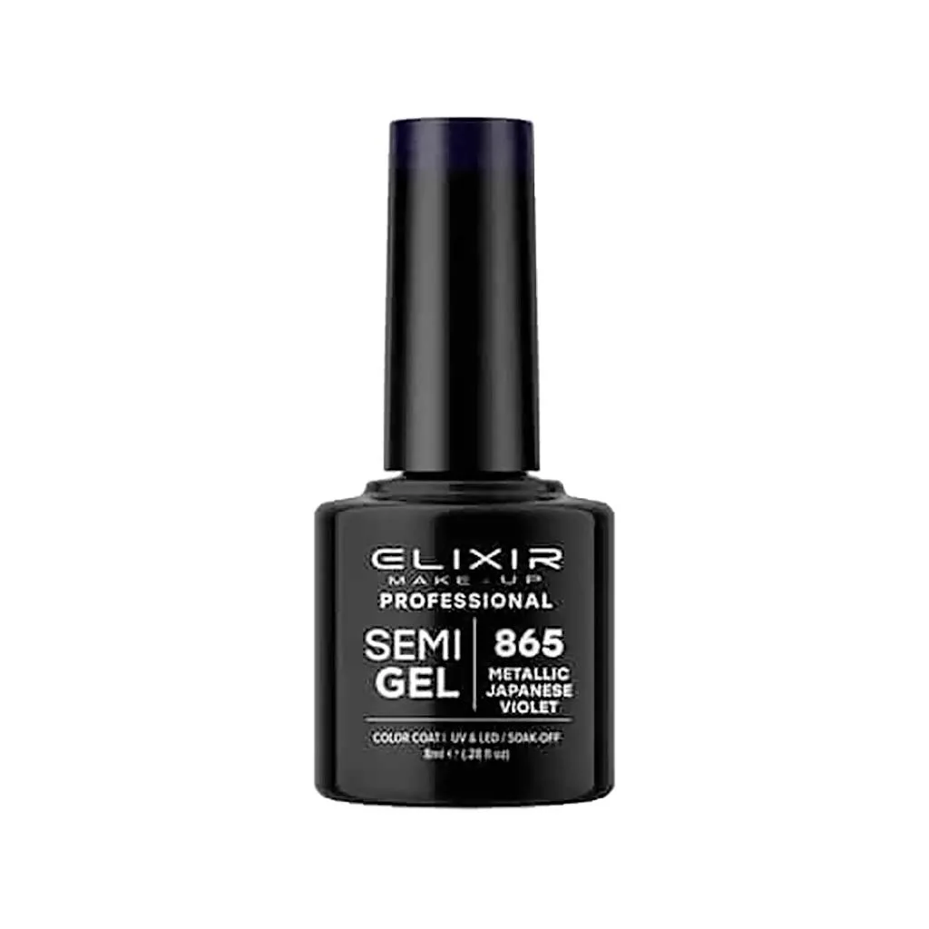 Elixir Professional Semi Gel Ημιμόνιμο Βερνίκι Νυχιών 865 Metallic Japanese Violet Μεταλλικό Βιολέ Σκούρο Shimmer 8ml