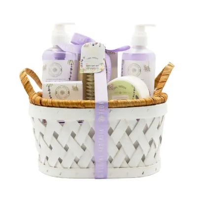 Becasan Nature Wooden Basket Set Floral Fantasy 7Pcs - Σετ Περιποίησης Ξύλινο Καλάθι 25 x 25 x 15cm