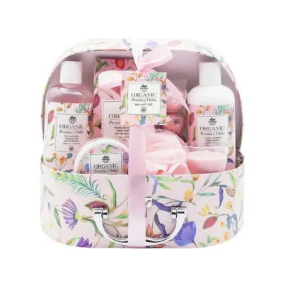 Becasan Nature Organic Case Set Peonia & Dalia 11Pcs - Σετ Περιποίησης Βαλιτσάκι 26,5 x 22 x 17cm