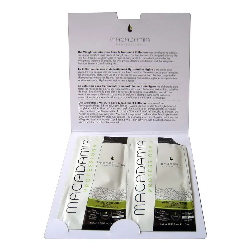 Macadamia Weightless Moisture Shampoo & Conditioner Set 2 x 10ml