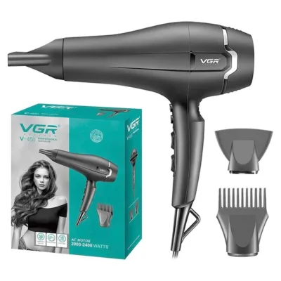VGR V-450 Professional Hair Dryer Πιστολάκι Μαλλιών 2000-2400W Μαύρο