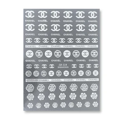 WD Nail Stickers Διακοσμητικά Αυτοκόλλητα Νυχιών με σχέδιο Chanel Λευκά