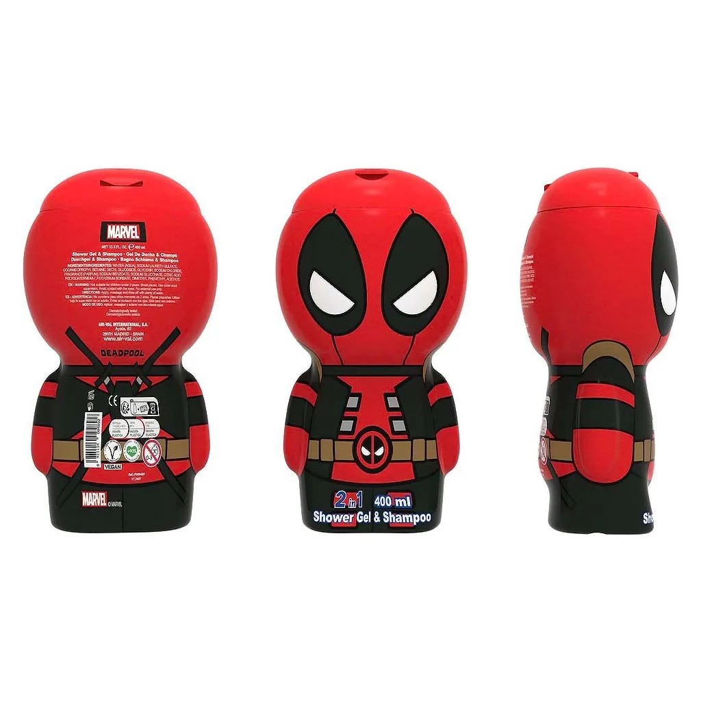 Air-Val Marvel Deadpool 2 in1 Shower Gel & Shampoo 400ml Vegan