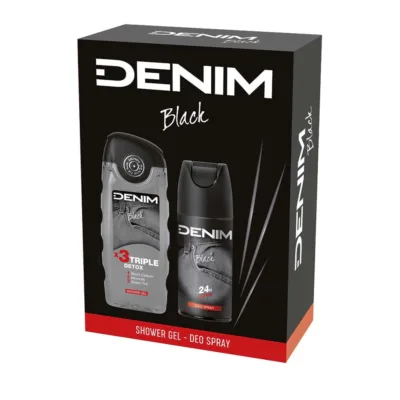 Denim Black Men's Giftset Shower Gel 250ml & Deodorant Spray 150ml