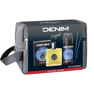 Denim Original Set After Shave Lotion 100ml, Deodorant Spray 150ml & Cosmetic Bag