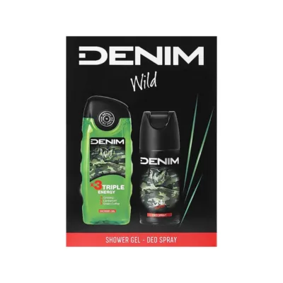 Denim Wild Men's Giftset Shower Gel 250ml & Deodorant Spray 150ml