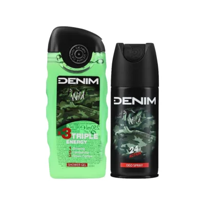 Denim Wild Men's Giftset Shower Gel 250ml & Deodorant Spray 150ml