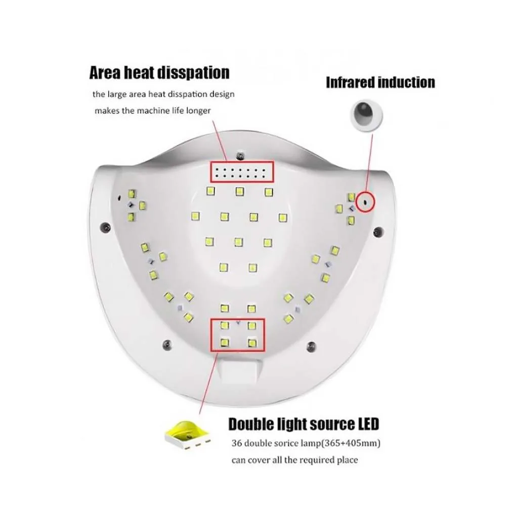 SUN R9 Επαγγελματικό Φουρνάκι Νυχιών 2 in 1 LED/UV 72W Λευκό