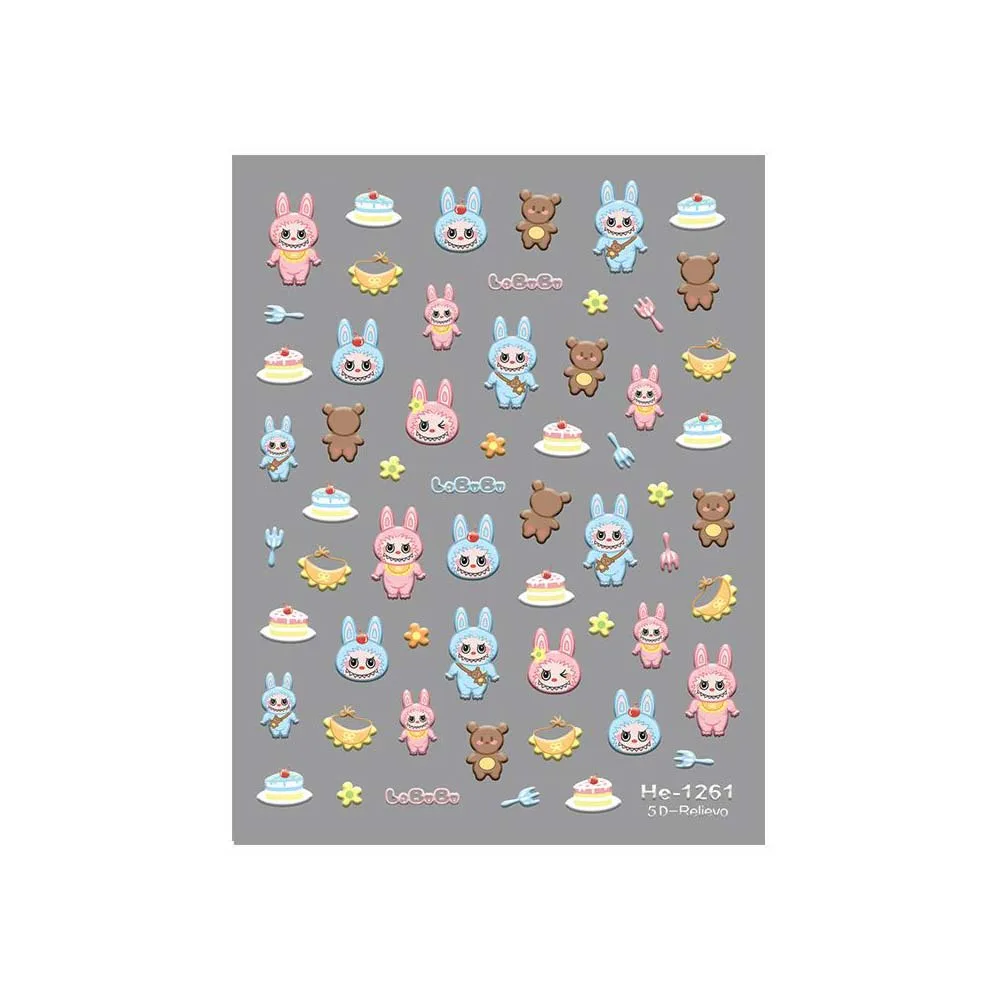 Dance With Creator Nail Stickers Sweet Monsters Dr -1261 Διακοσμητικά Αυτοκόλλητα Νυχιών Πολύχρωμα