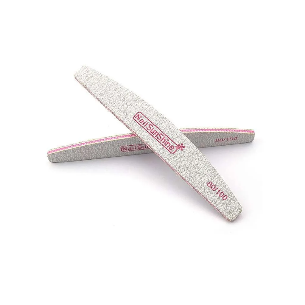 Nail SunShine Λίμα Νυχιών Μισοφέγγαρο Γκρι 80/100 1τεμ