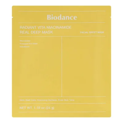 Biodance Radiant Vita Niacinamide Real Deep Mask Μάσκα Λάμψης Hydrogel με Νιασιναμίδη που γίνεται Διάφανη 34gr