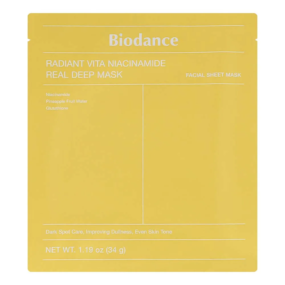 Biodance Radiant Vita Niacinamide Real Deep Mask Μάσκα Λάμψης Hydrogel με Νιασιναμίδη που γίνεται Διάφανη 34gr