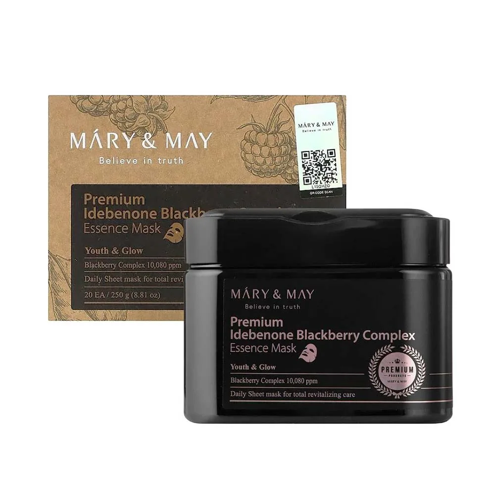 Mary & May Premium Idebenon Blackberry Complex Essence Mask 20τμχ