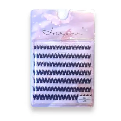 Airuer Eye Individual Lashes - Μεμονωμένες Βλεφαρίδες Τουφάκια 84pcs D03 3sizes Mix