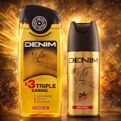 Denim Gold Men's Giftset Shower Gel 250ml & Deodorant Spray 150ml