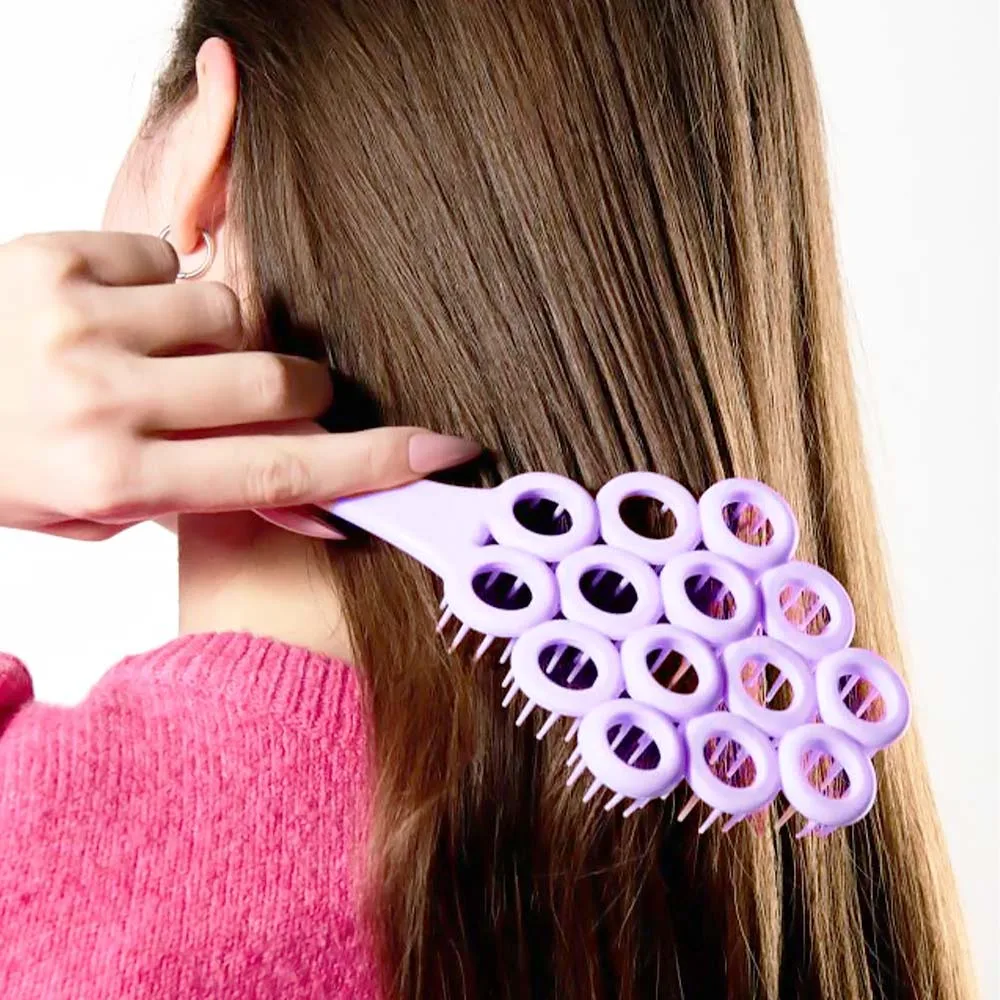 D&H Flexible Hair Brush Easy Detangling Βούρτσα Μαλλιών για Εύκολο Ξεμπέρδεμα 24cm Μωβ