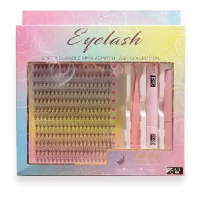 WD Eyelash Extension Set - Σετ Μεμονωμένες Βλεφαρίδες Τουφάκια, Τσιμπιδάκι Τοποθέτησης, Κόλλα & Remover
