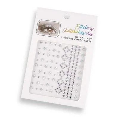 D&H Gems Face & Eye Stickers Strass Balls & Stars Διακοσμητικά Αυτοκόλλητα Προσώπου Ματιών Στρας Silver Colour