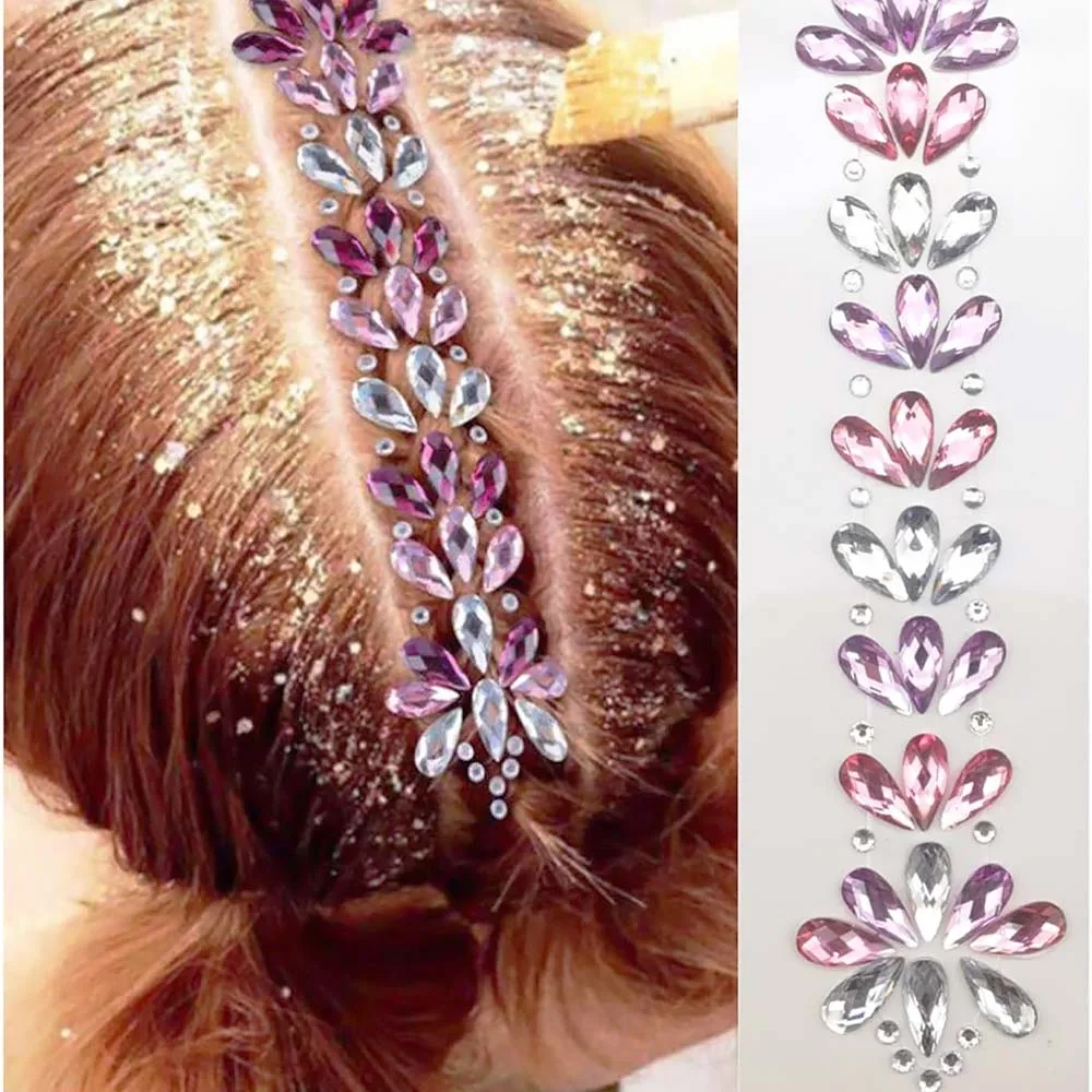 Sparkle Glad Hair Jewels Stickers Drops Διακοσμητικά Αυτοκόλλητα Προσώπου & Μαλλιών Στρας Ιριδίζοντα