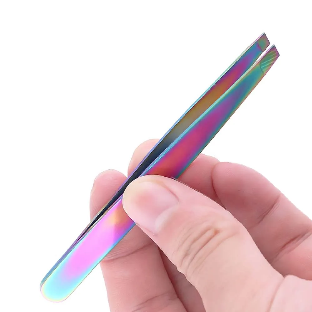 Elixir Professional Slanted Tweezers Πλάγιο Τσιμπιδάκι Φρυδιών Ιριδίζον