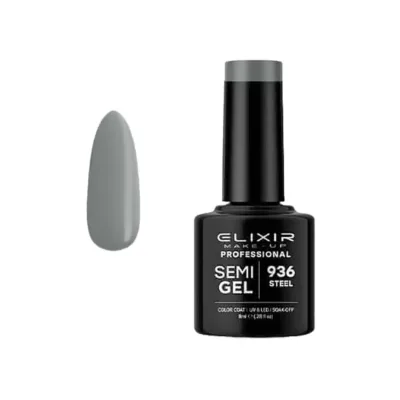 Elixir Professional Semi Gel Ημιμόνιμο Βερνίκι Νυχιών 936 Steel Γκρι 8ml