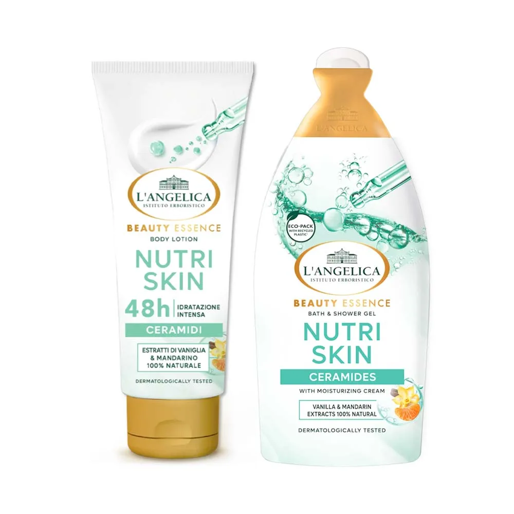 L´Angelica Beauty Essence Body Care Set Nutri Skin Ceramides, Vanilla & Mandarin 2pcs L´Angelica Beauty Essence Body Care Set Nutri Skin Ceramides, Vanilla & Mandarin 2pcs