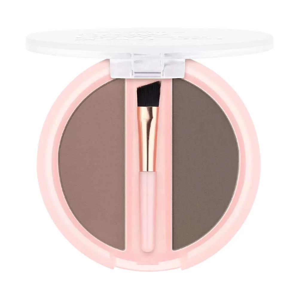 Essence Brow Powder Duo Set Πούδρα - Σκιά για τα Φρύδια με Πινελάκι 2colours 02 Medium