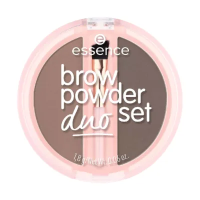 Essence Brow Powder Duo Set Πούδρα - Σκιά για τα Φρύδια με Πινελάκι 2colours 02 Medium