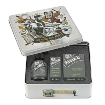 Proraso Cypress & Vetiver Beard Kit Metal Box Σετ Περιποίησης Γενειάδας 3pcs