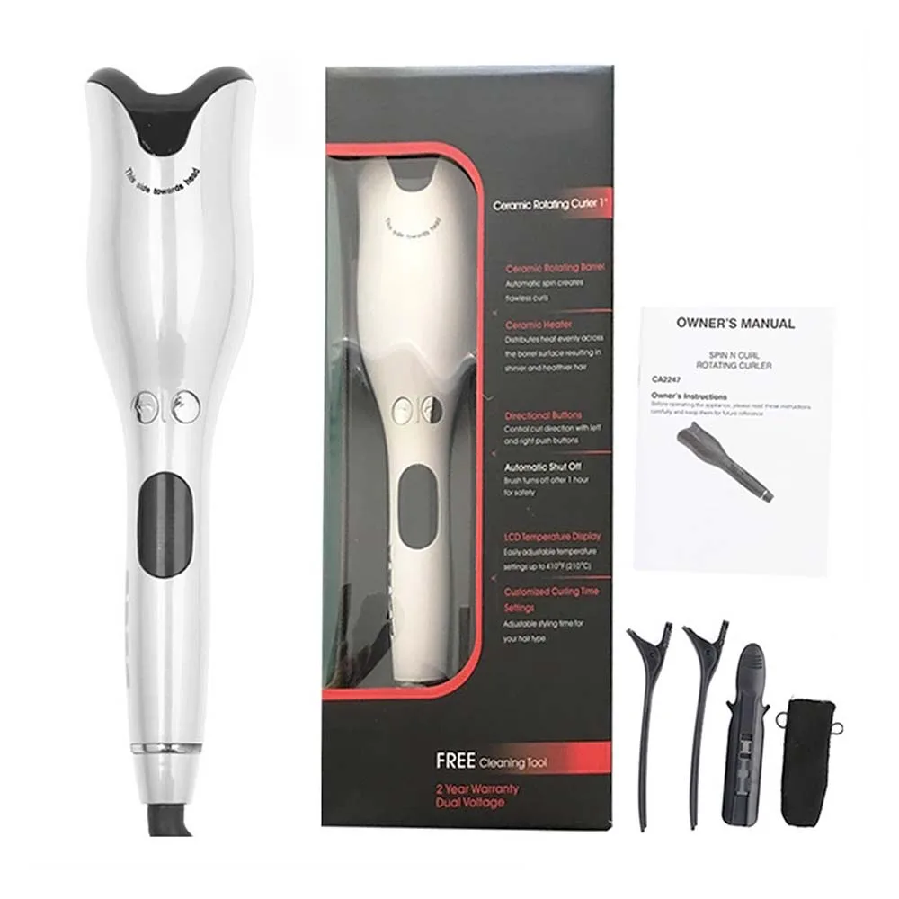 WD Ceramic Rotating Curler Ψαλίδι Μαλλιών Μπούκλες 34W Λευκό