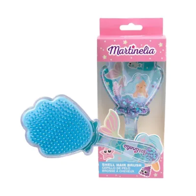 Martinelia Shell Hair Brush - Βούρτσα Μαλλιών Γαλάζια 18 x 8cm Ηλικίες 3+