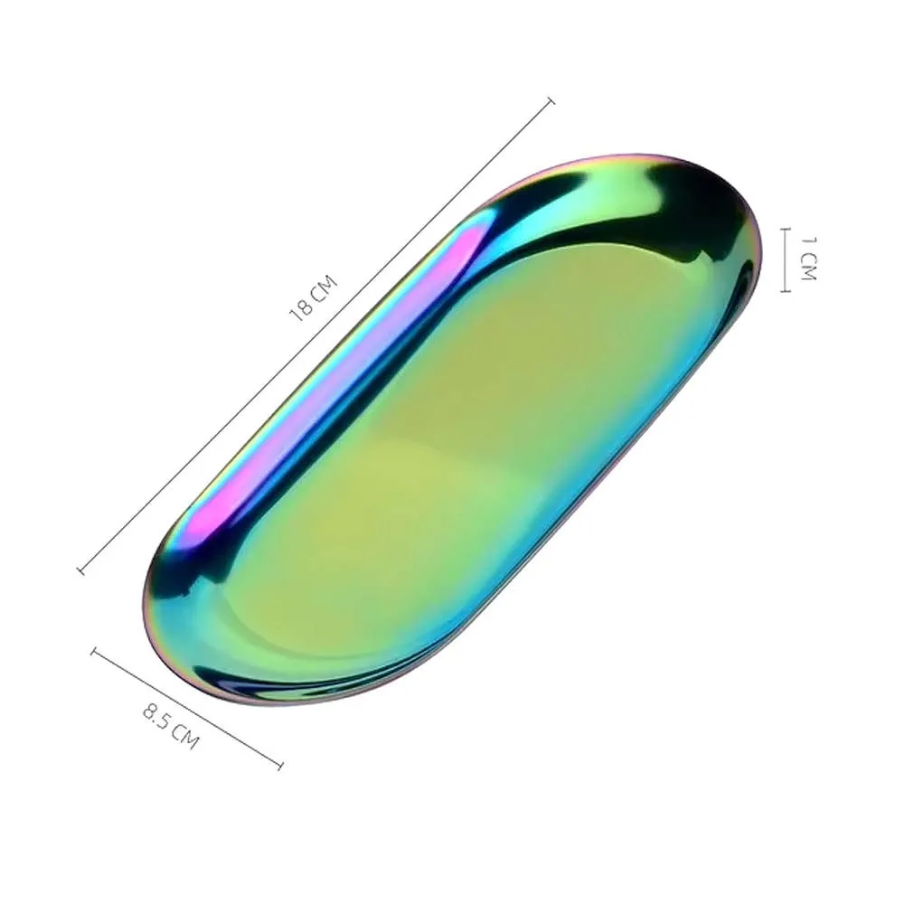 Metal Palette Nail Art – Μεταλλική Παλέτα Τοποθέτησης Χρωμάτων & Διακοσμητικών Νυχιών 18cm x 8,5cm Ιριδίζουσα